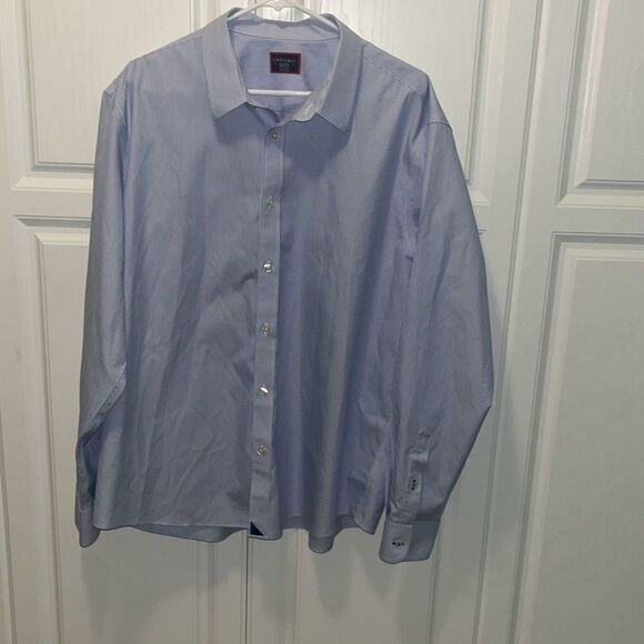 UNTUCKit Mens Long Sleeve Blue/White Striped Button Up XXL - Picture 1 of 12